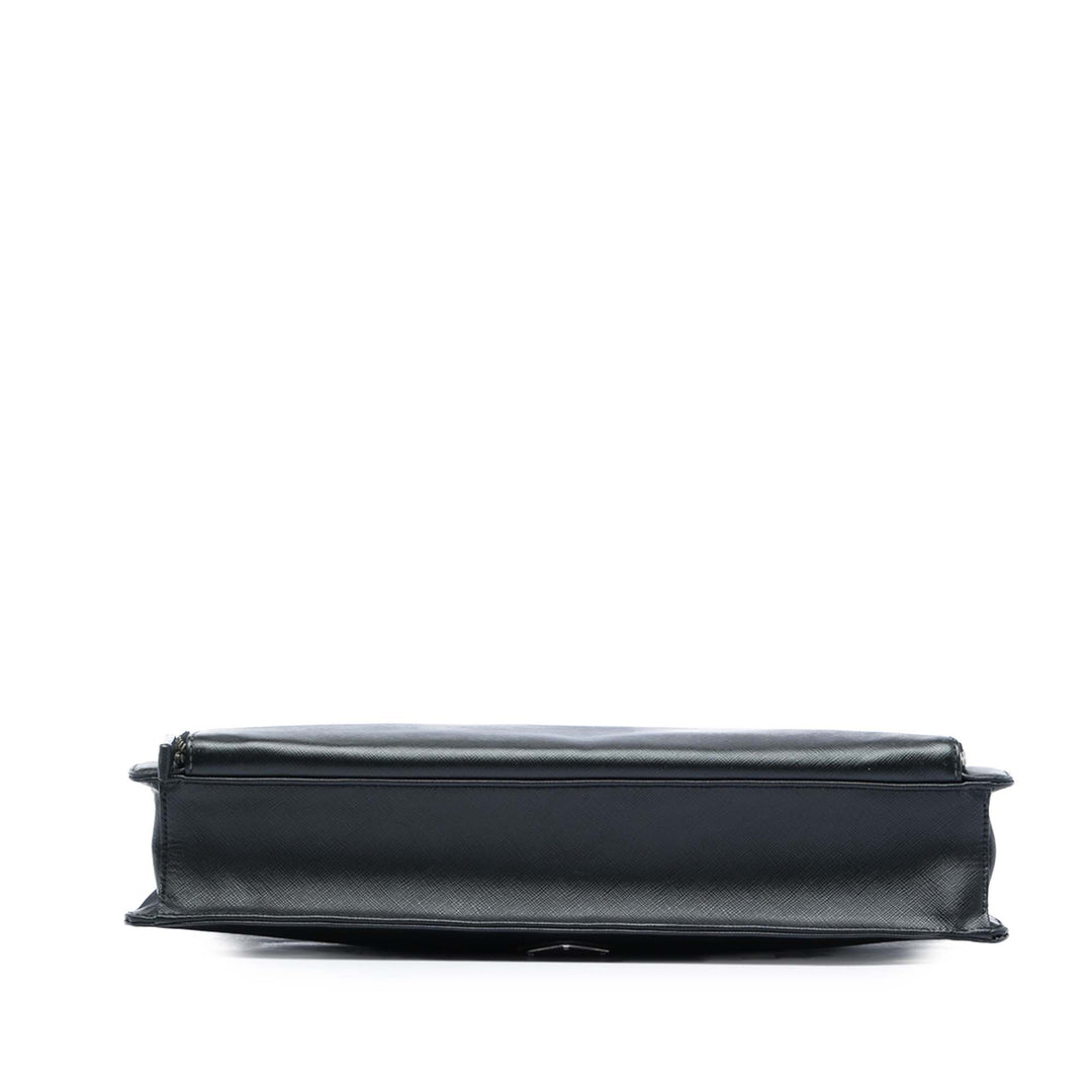 Prada Saffiano Cuir Travel Front Zip Pocket Porte-documents