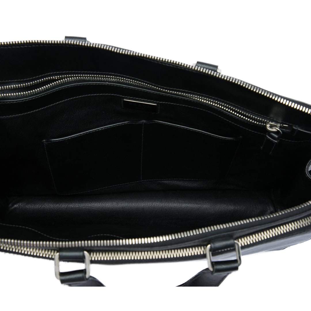 Prada Saffiano Cuir Travel Front Zip Pocket Porte-documents