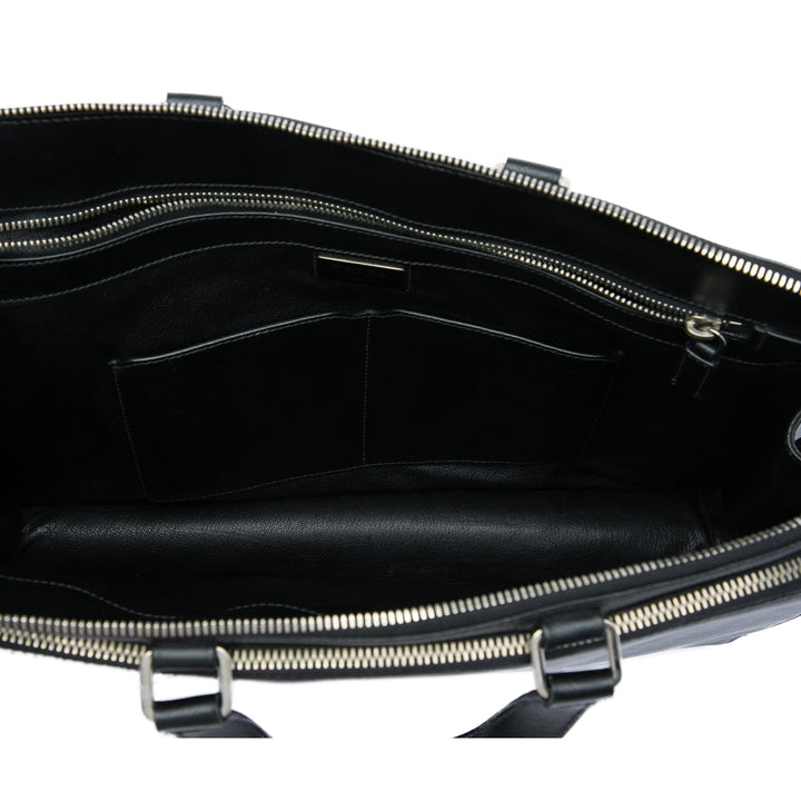 Prada Saffiano Cuir Travel Front Zip Pocket Porte-documents