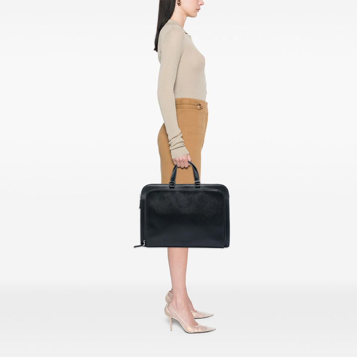 Prada Saffiano Cuir Travel Front Zip Pocket Porte-documents