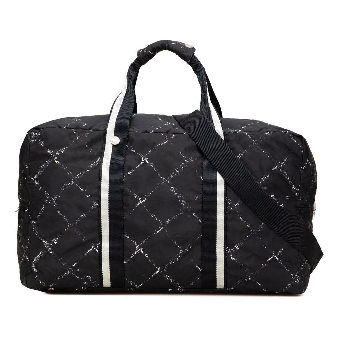 Old Travel Line Nylon Duffle Bag Black - Gaby Paris