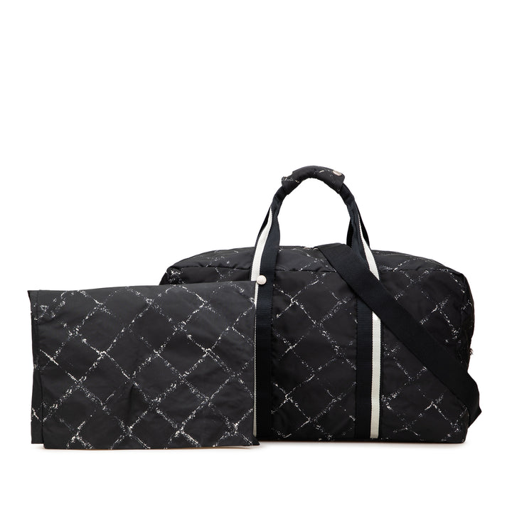 Old Travel Line Nylon Duffle Bag Black - Gaby Paris