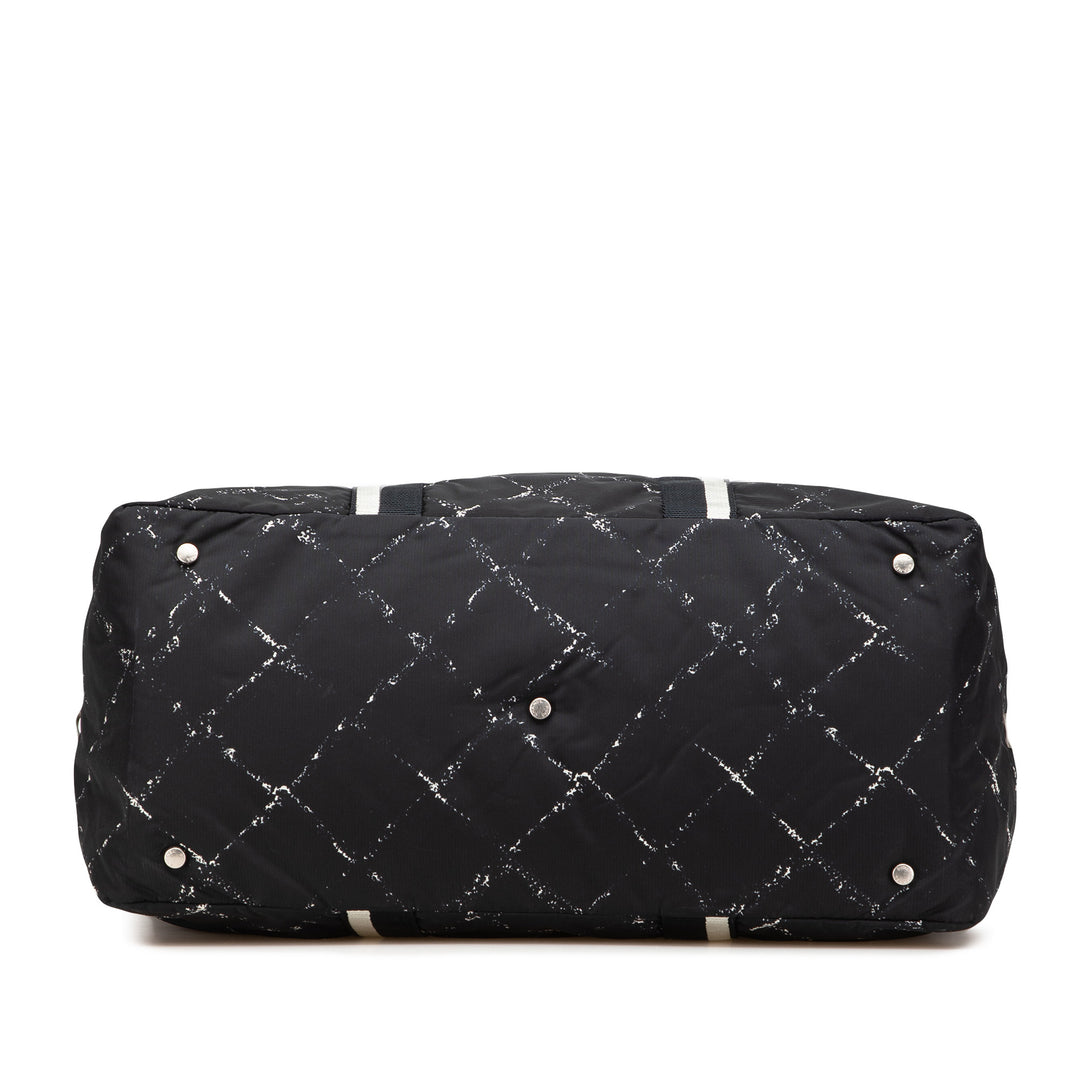 Old Travel Line Nylon Duffle Bag Black - Gaby Paris
