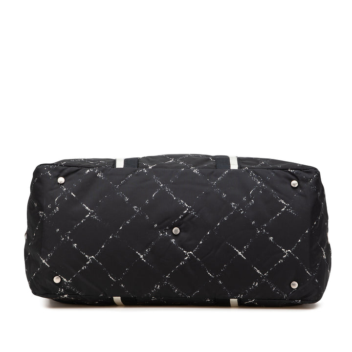 Old Travel Line Nylon Duffle Bag Black - Gaby Paris