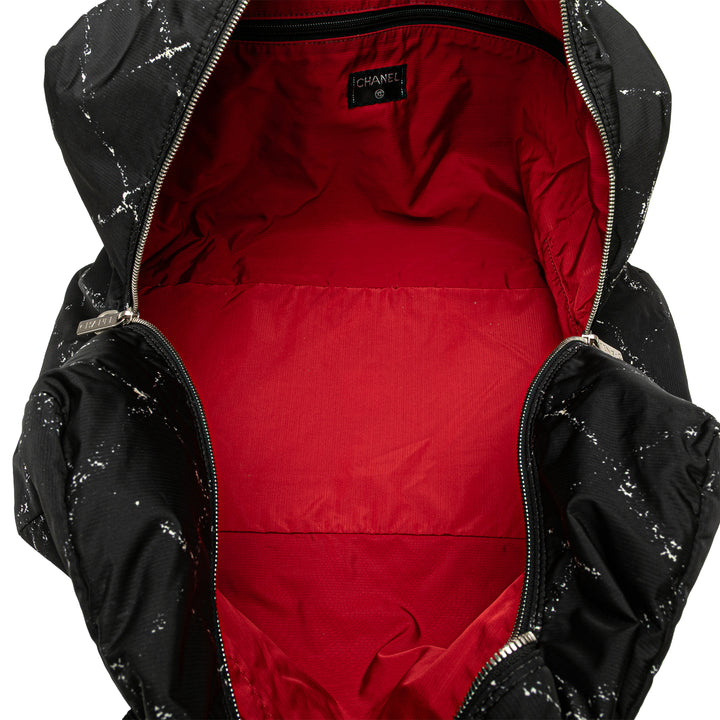 Old Travel Line Nylon Duffle Bag Black - Gaby Paris