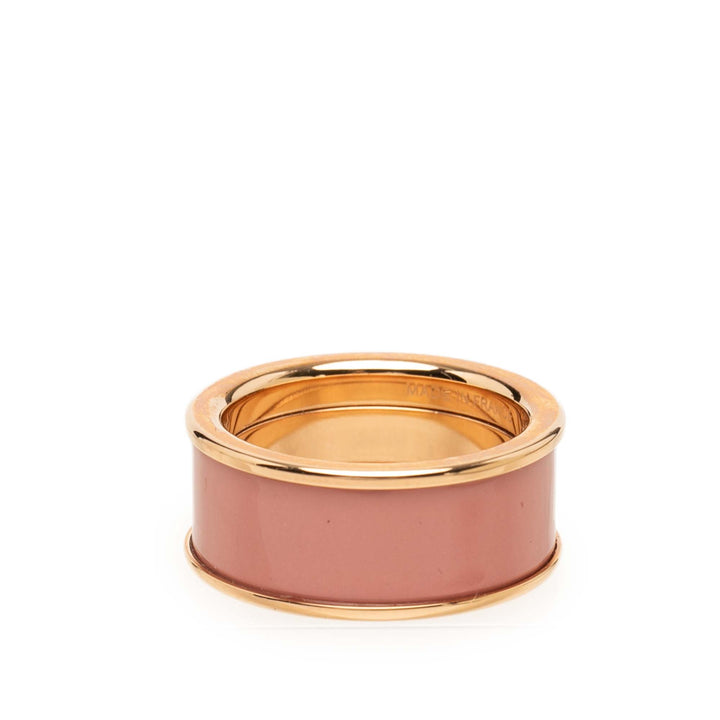 Hermès plaqué Émail H Diamant Uni Bague Moyen Doré – vue 3 – GABY PARIS
