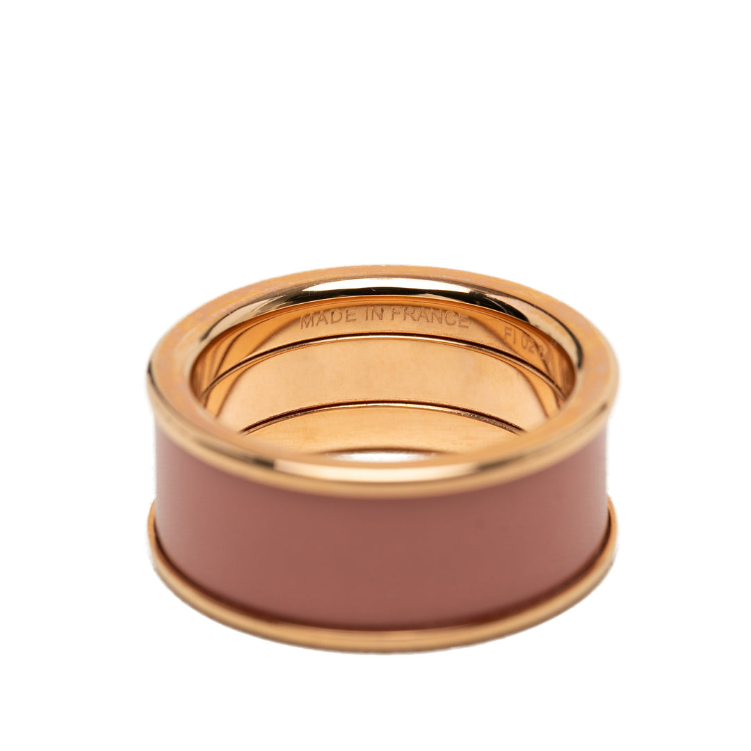 Hermès plaqué Émail H Diamant Uni Bague Moyen Doré – vue 4 – GABY PARIS