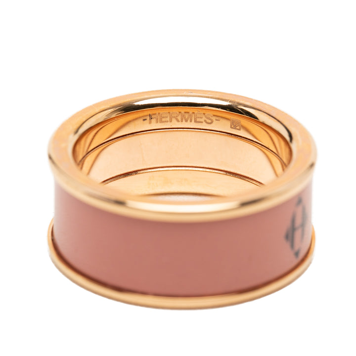 Hermès plaqué Émail H Diamant Uni Bague Moyen Doré – vue 7 – GABY PARIS
