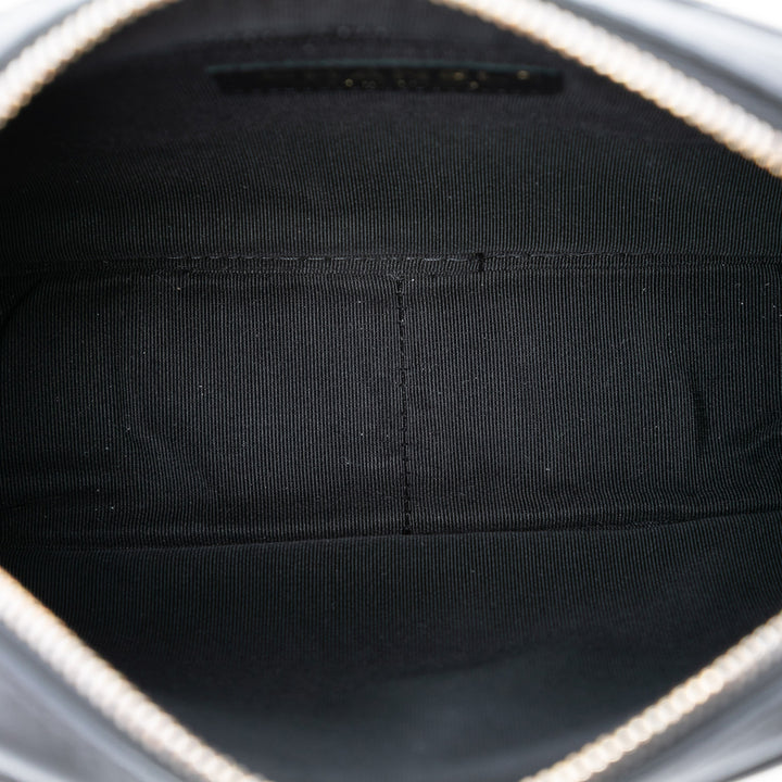 Matelassé Buckle Sac caméra Grand Cuir d'agneau Noir