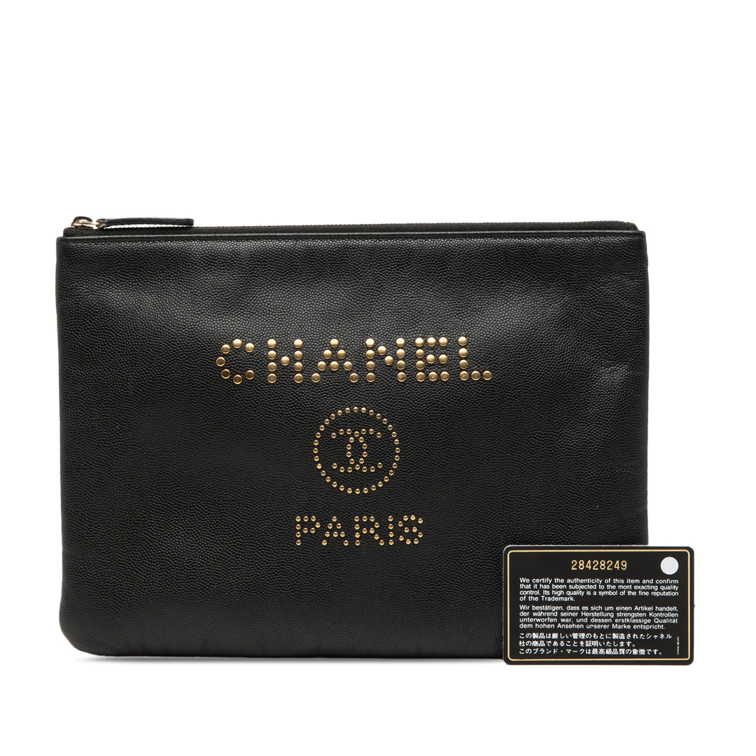 Chanel Medium Caviar Deauville clouté O Étui Pochette