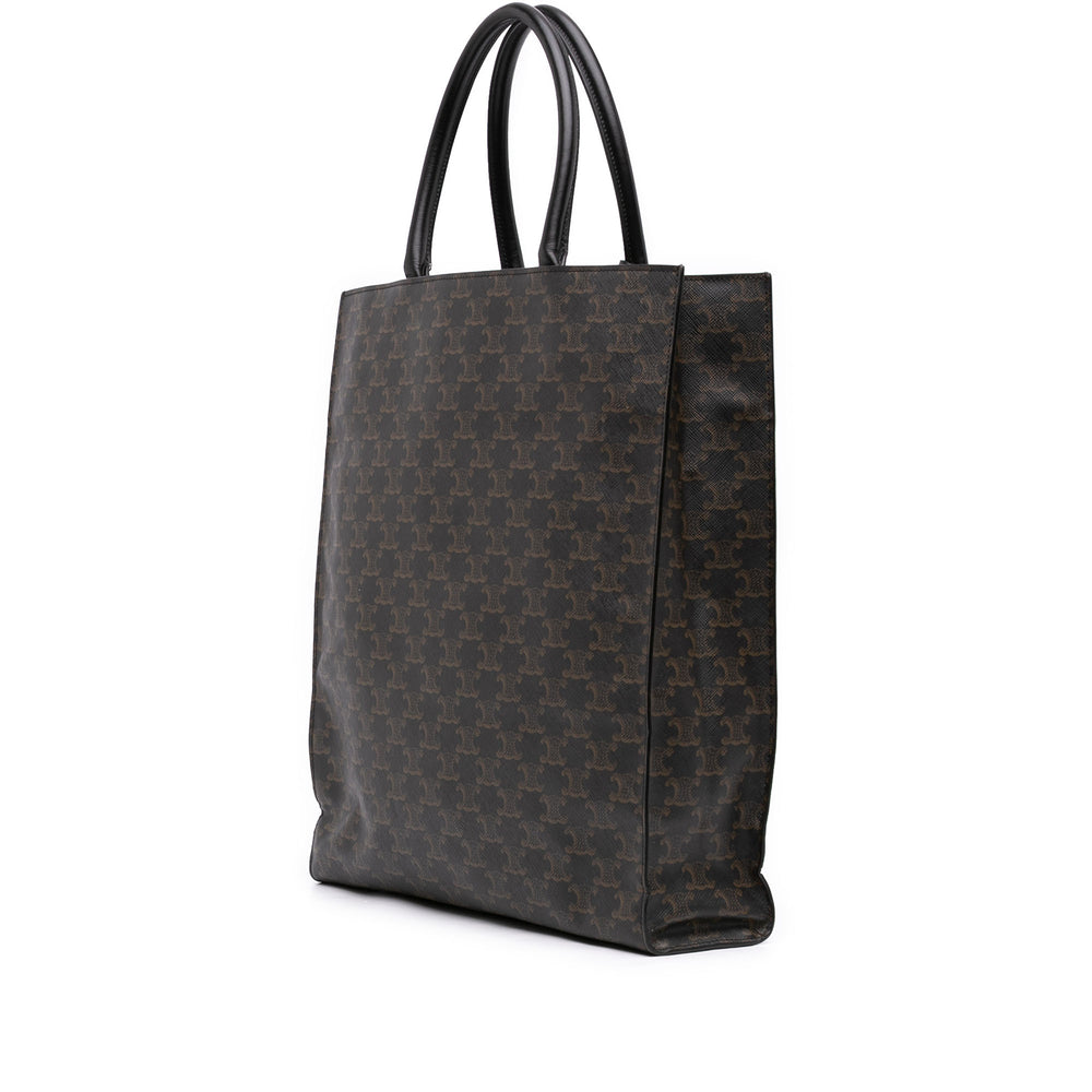 Celine Triomphe Cabas vertical Grand Triomphe enduite Marron – vue 2 – GABY PARIS