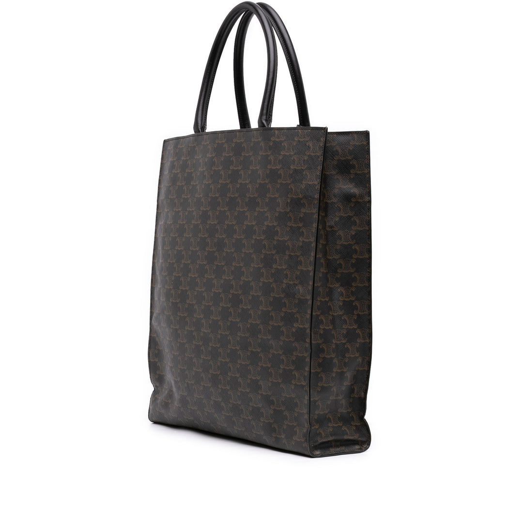 Celine Triomphe Cabas vertical Grand Triomphe enduite Marron – vue 2 – GABY PARIS