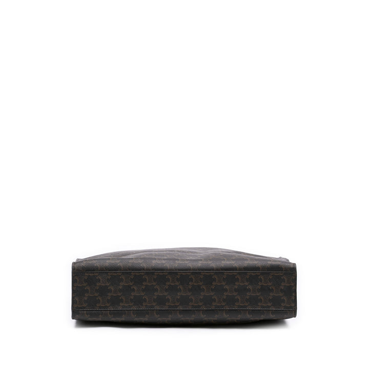 Celine Triomphe Cabas vertical Grand Triomphe enduite Marron – vue 3 – GABY PARIS