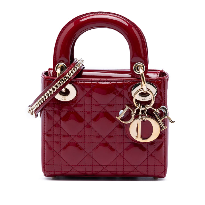 Dior Mini Cuir verni Cannage Lady Dior