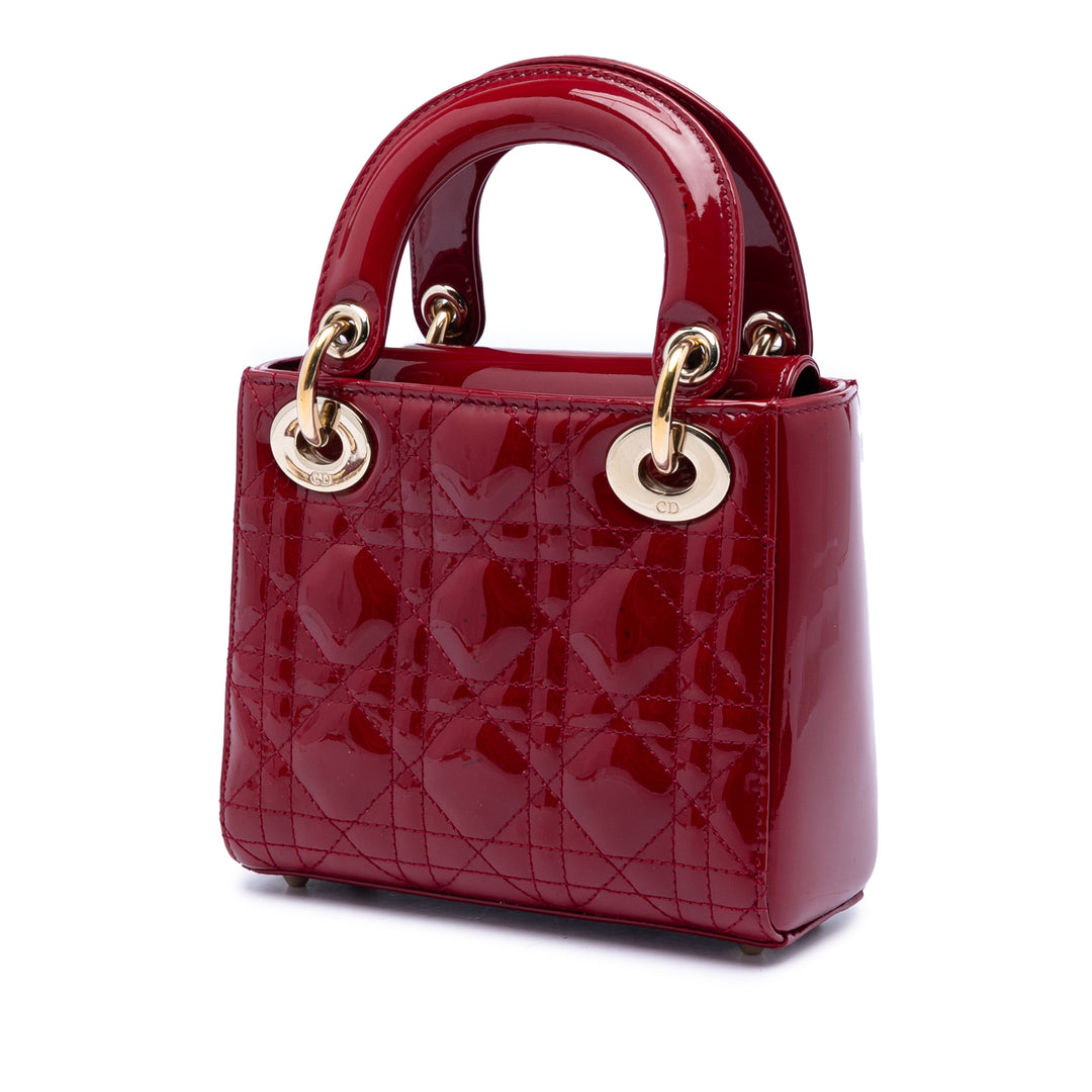 Dior Mini Cuir verni Cannage Lady Dior