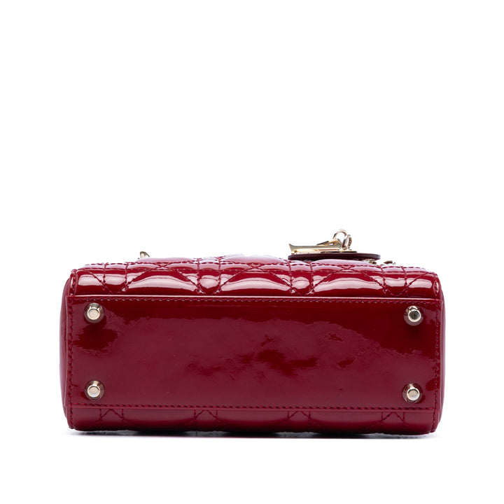 Dior Mini Cuir verni Cannage Lady Dior