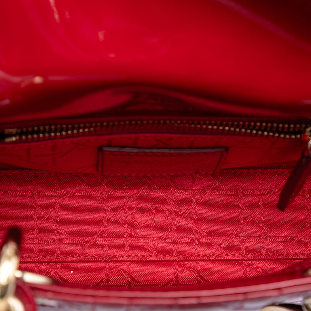 Dior Mini Cuir verni Cannage Lady Dior