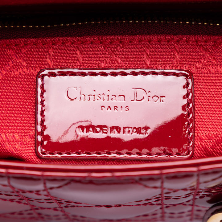 Dior Mini Cuir verni Cannage Lady Dior