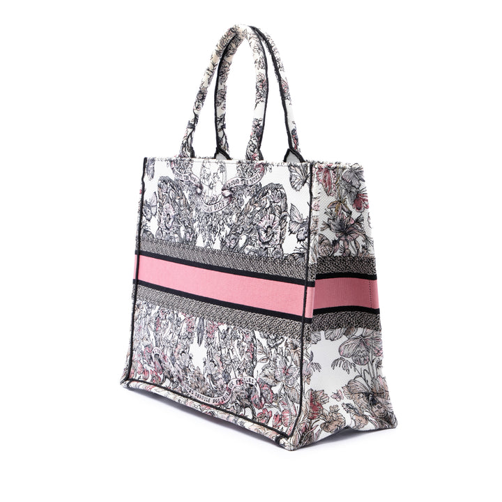 Dior Large brodé Toile Butterfly Around The World Book Cabas
