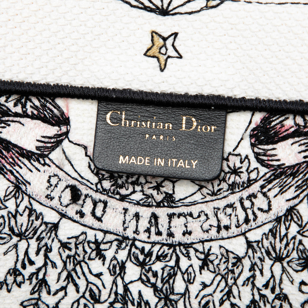 Dior Large brodé Toile Butterfly Around The World Book Cabas
