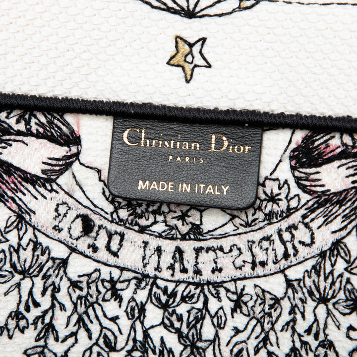 Dior Large brodé Toile Butterfly Around The World Book Cabas