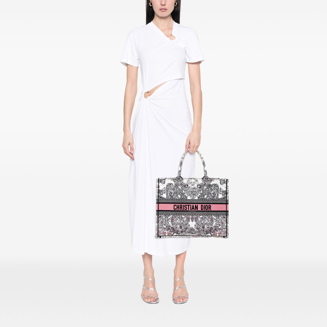 Dior Large brodé Toile Butterfly Around The World Book Cabas