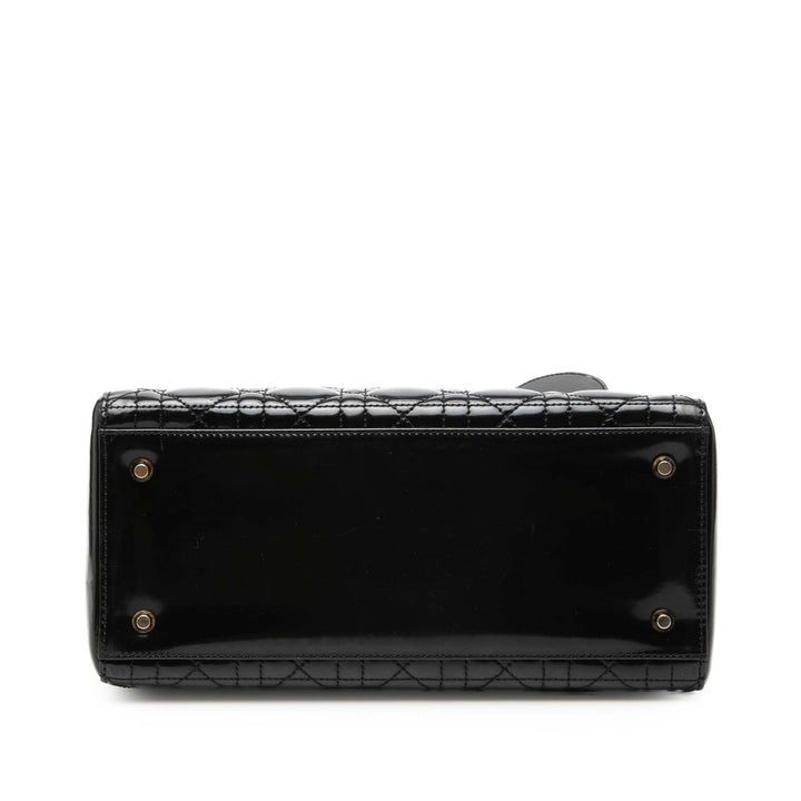 Dior Medium Cuir verni Cannage Lady Dior
