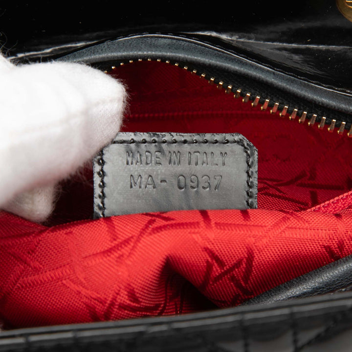 Dior Medium Cuir verni Cannage Lady Dior