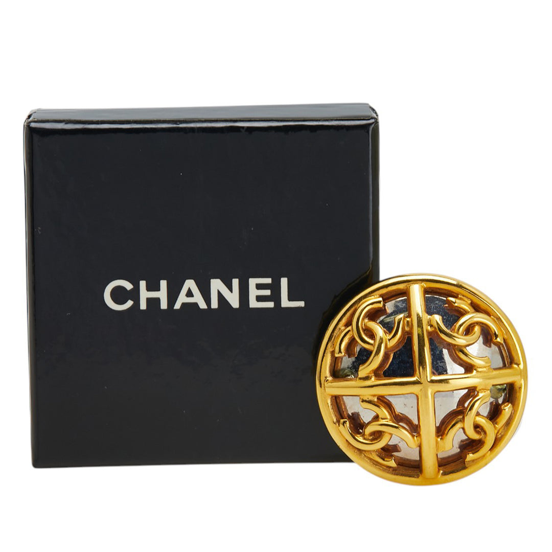 Chanel plaqué et plaqué CC Rond Broche – GABY PARIS Authentique