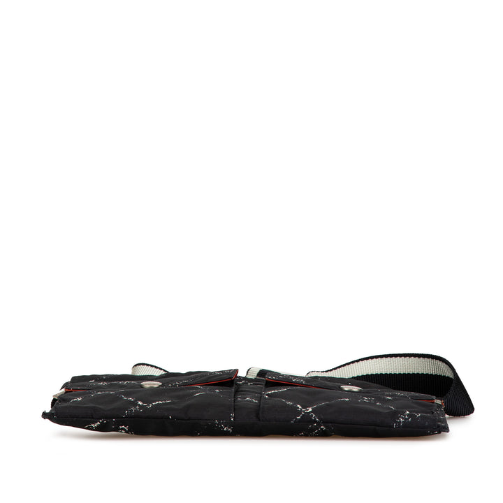 Old Travel Line Nylon Belt Bag Black - Gaby Paris