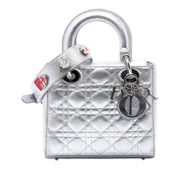Dior Small Metallic Cuir de veau grainé Cannage My ABCDior Lady Dior