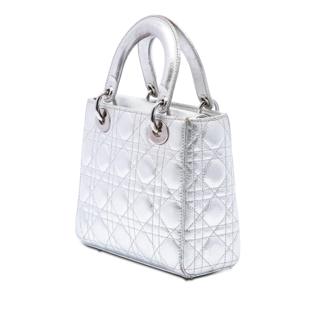 Dior Small Metallic Cuir de veau grainé Cannage My ABCDior Lady Dior