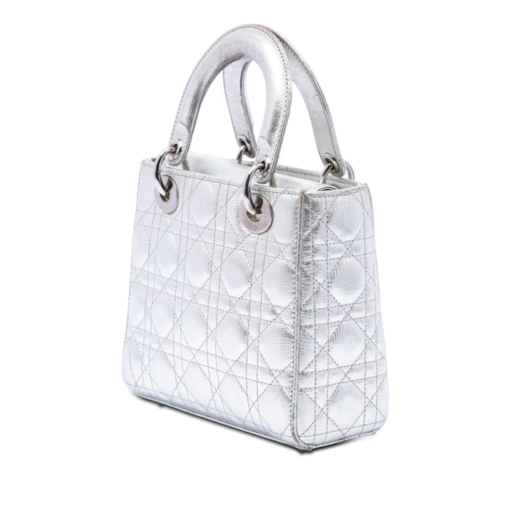 Dior Small Metallic Cuir de veau grainé Cannage My ABCDior Lady Dior