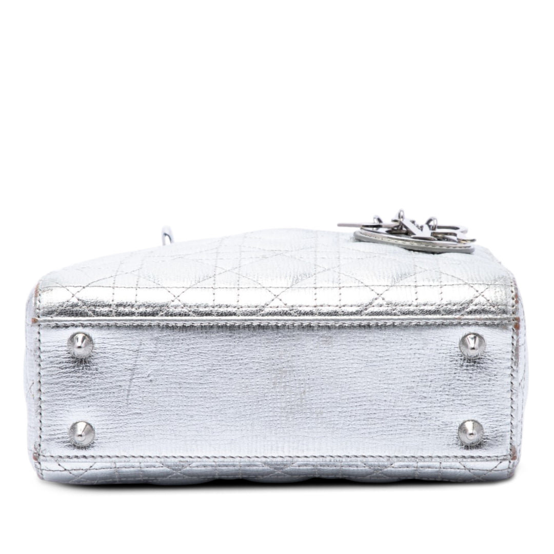 Dior Small Metallic Cuir de veau grainé Cannage My ABCDior Lady Dior