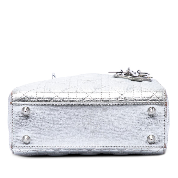 Dior Small Metallic Cuir de veau grainé Cannage My ABCDior Lady Dior