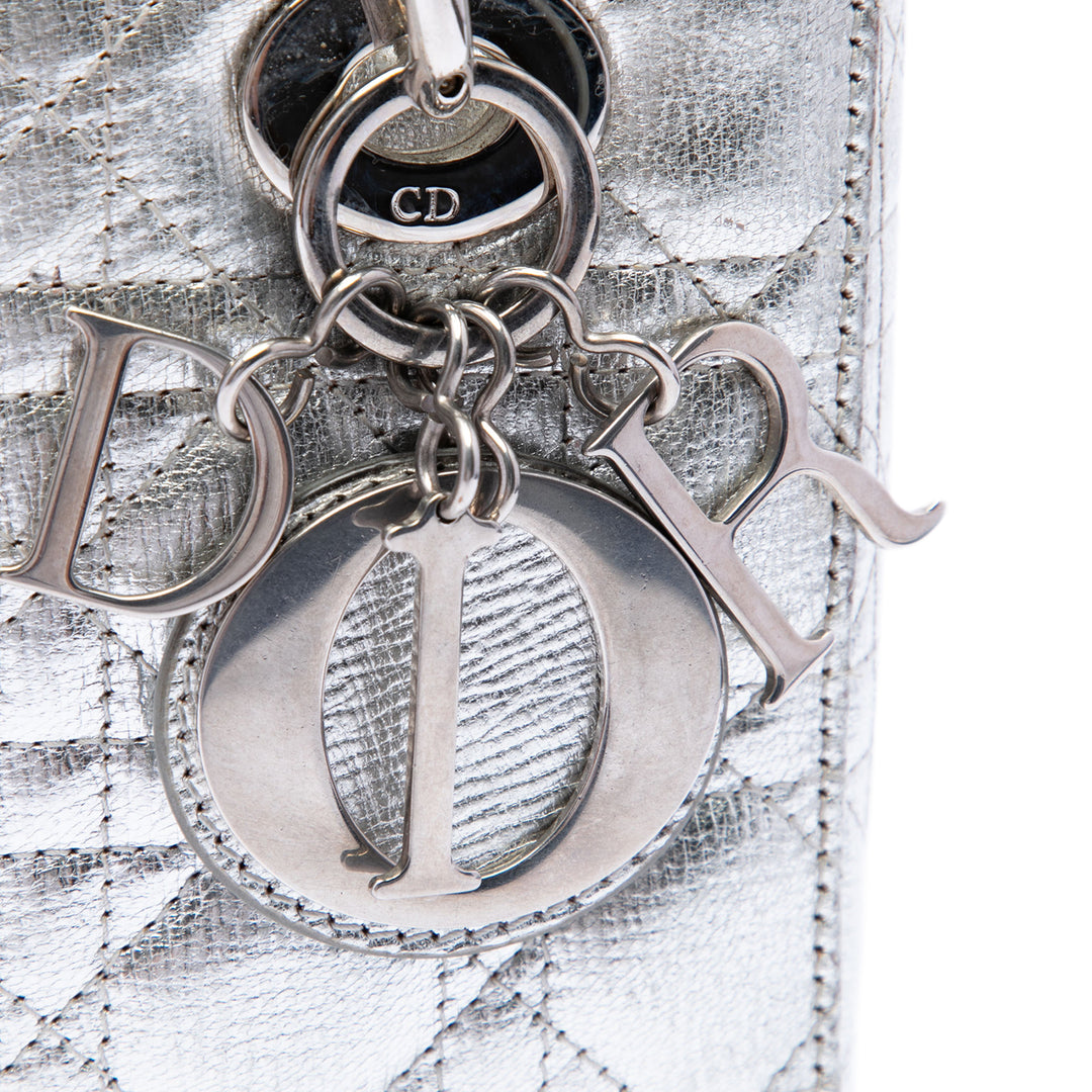 Dior Small Metallic Cuir de veau grainé Cannage My ABCDior Lady Dior