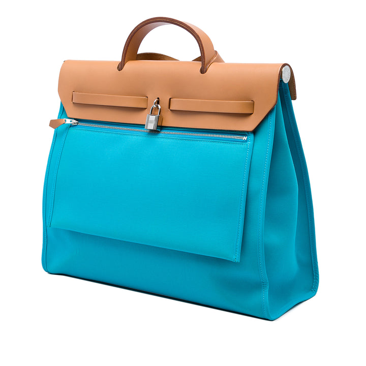 Hermès Sac à main Verso Herbag Zippé 39 Bleu – vue 2 – GABY PARIS