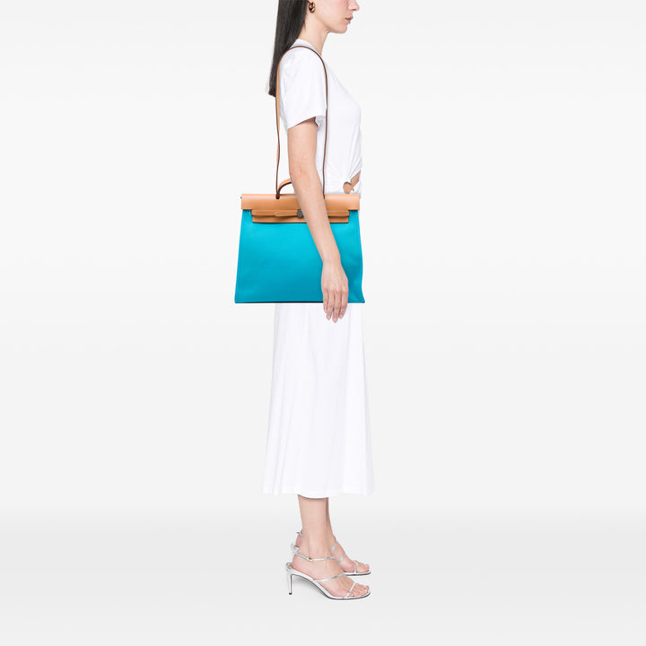 Hermès Sac à main Verso Herbag Zippé 39 Bleu – vue 5 – GABY PARIS