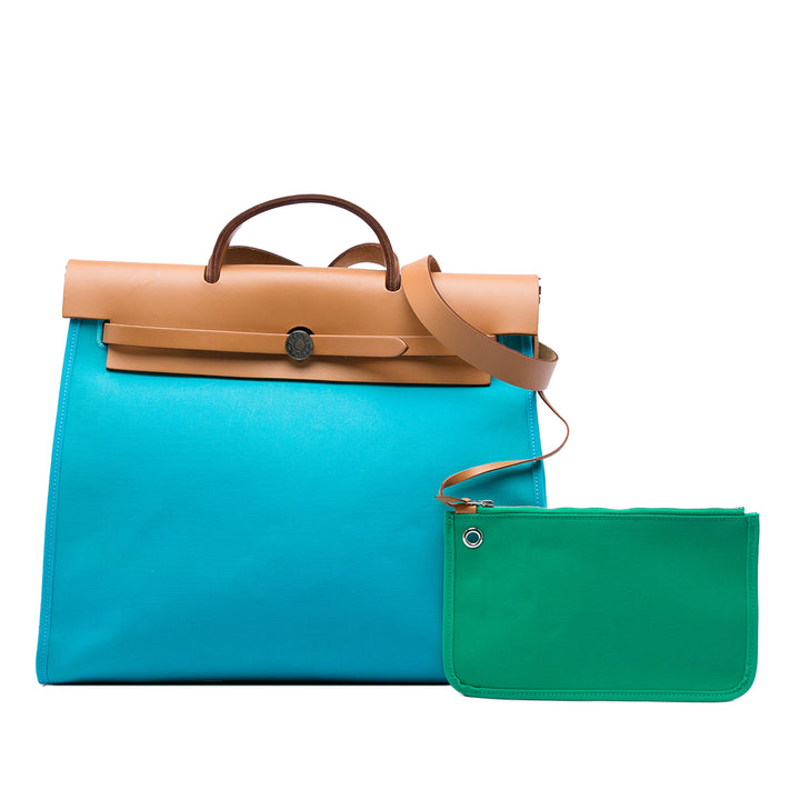 Hermès Sac à main Verso Herbag Zippé 39 Bleu – vue 6 – GABY PARIS