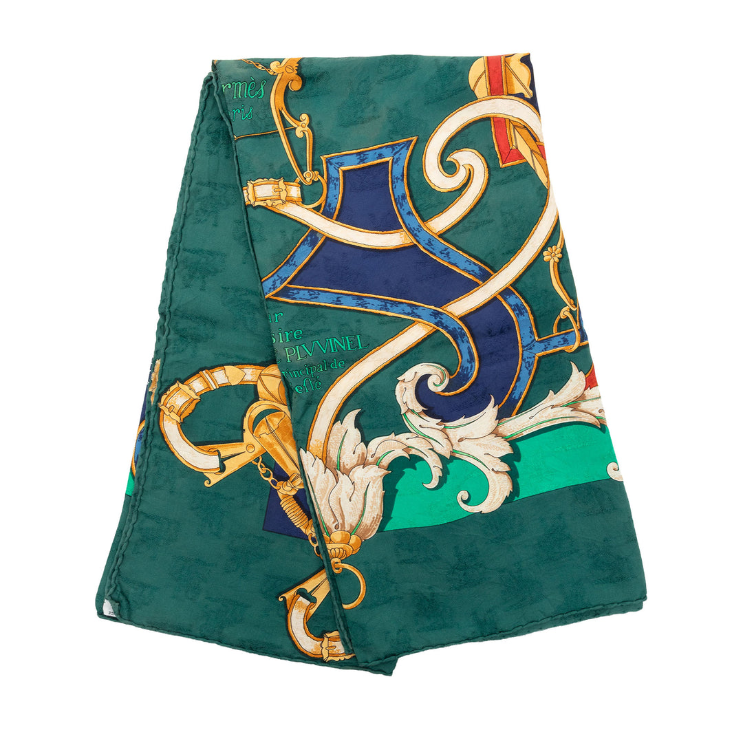 Hermès Par Mefsire Antoine De Plvvinel Foulard 90 Vert – vue principale – GABY PARIS