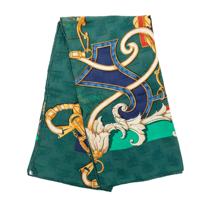Hermès Par Mefsire Antoine De Plvvinel Foulard 90 Vert – vue principale – GABY PARIS