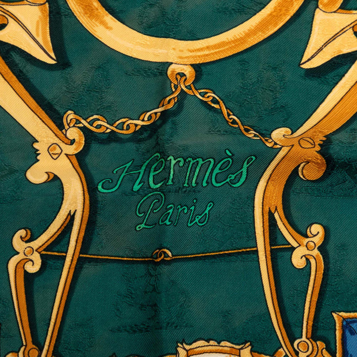 Hermès Par Mefsire Antoine De Plvvinel Foulard 90 Vert – vue 5 – GABY PARIS