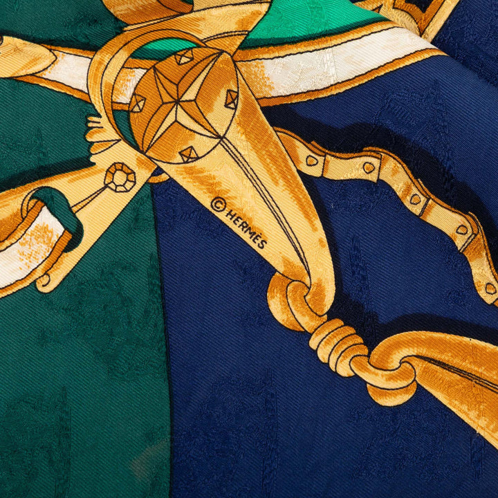 Hermès Par Mefsire Antoine De Plvvinel Foulard 90 Vert – vue 6 – GABY PARIS