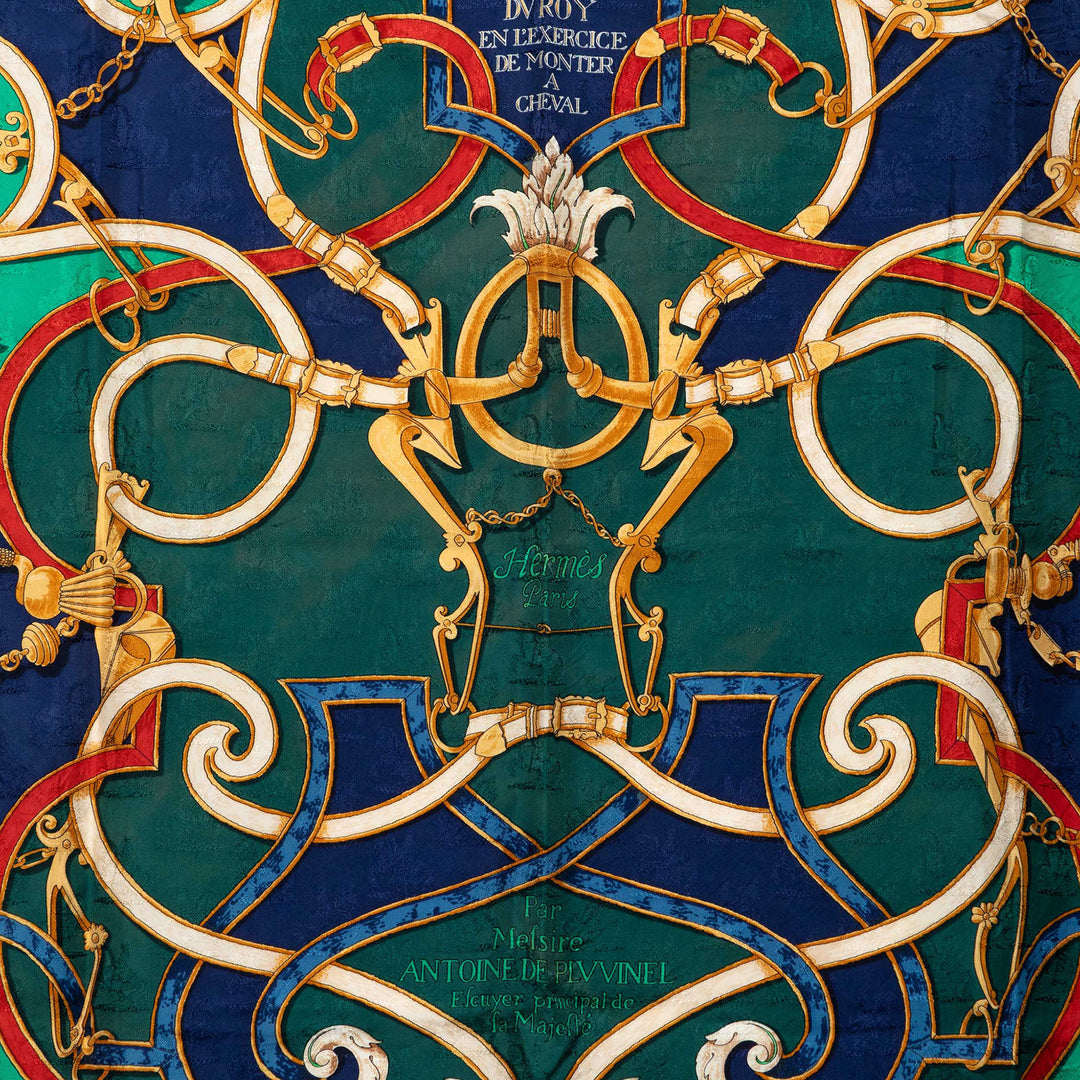 Hermès Par Mefsire Antoine De Plvvinel Foulard 90 Vert – vue 7 – GABY PARIS