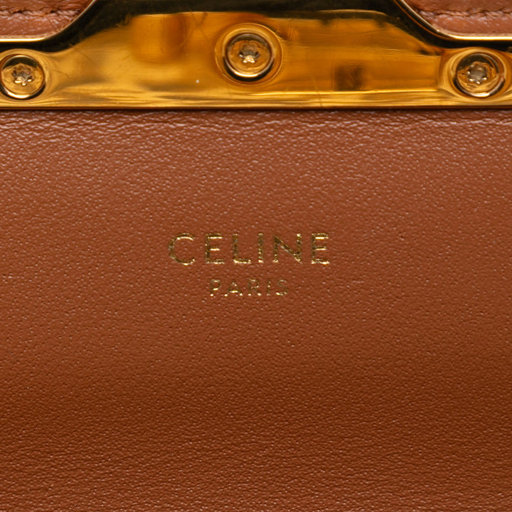 Celine Cuir de veau Leopard Print Claude Chain Sac bandoulière