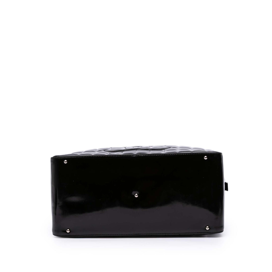 CC Chocolate Bar Patent Bowler Bag Black - Gaby Paris
