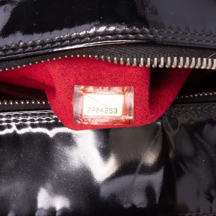 CC Chocolate Bar Patent Bowler Bag Black - Gaby Paris