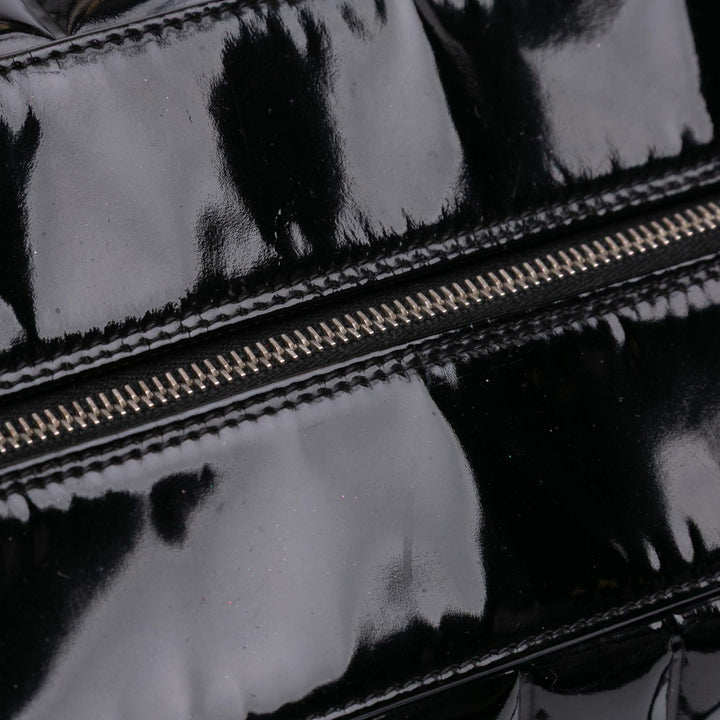 CC Chocolate Bar Patent Bowler Bag Black - Gaby Paris