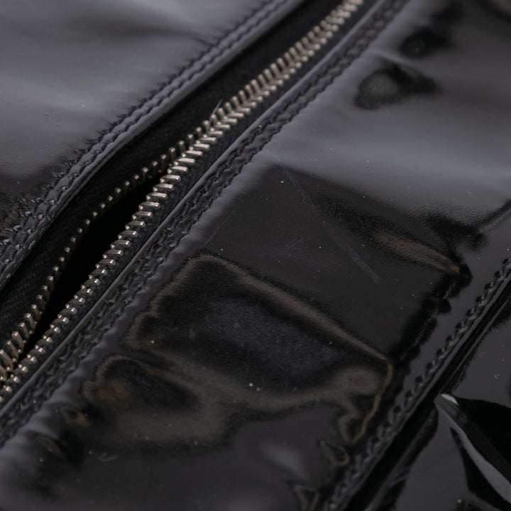 CC Chocolate Bar Patent Bowler Bag Black - Gaby Paris