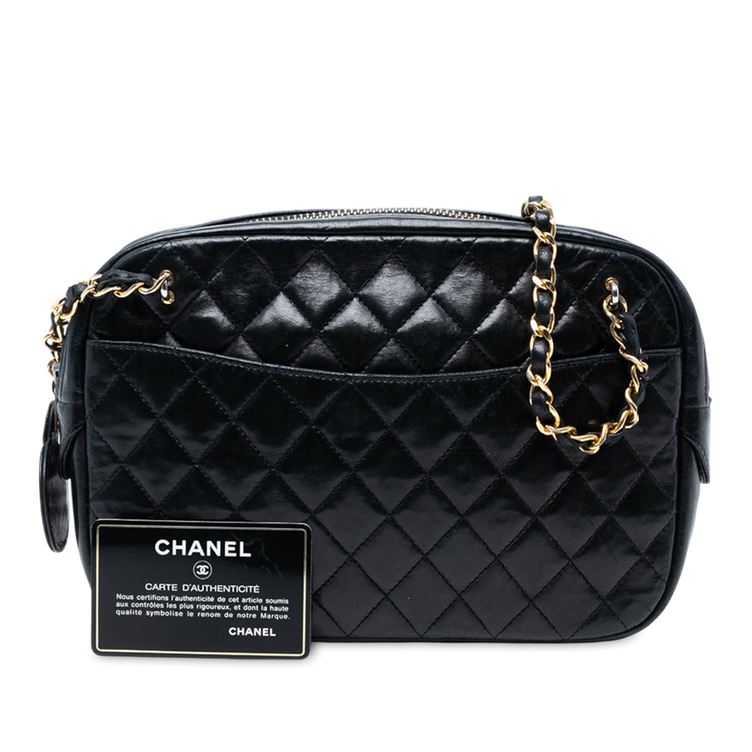 Chanel CC Quilted Cuir d’agneau Chain Sac caméra Noir – GABY PARIS Authentique